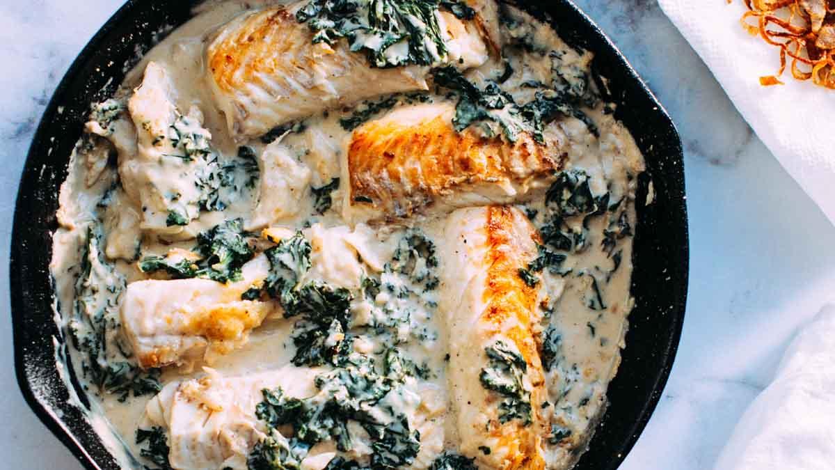 Fish in creamed sauce